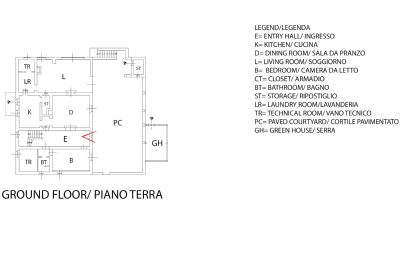 Plattelandswoning te koop Gaiole in Chianti, Toscane, RIF 3003 Grundriss EG