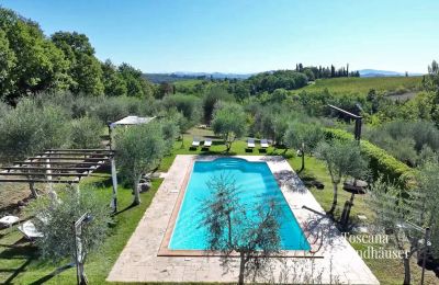 Plattelandswoning te koop Chianciano Terme, Toscane, RIF 3061 Vogelperspektive Pool