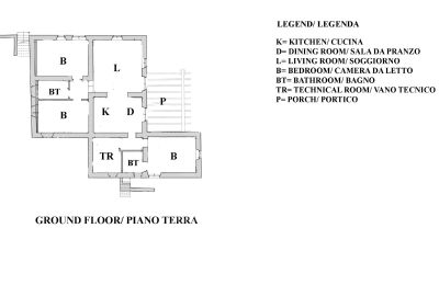 Plattelandswoning te koop Loro Ciuffenna, Toscane, RIF 3098 Grundriss EG