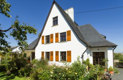 Historische villa te koop 55758 Sulzbach, Kirchstraße 12, Rheinland-Pfalz, Südwestfassade mit großer überdachter Terrasse