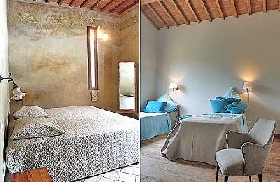 Plattelandswoning te koop Montescudaio, Toscane, RIF 2185 Detailansicht Schlafzimmer