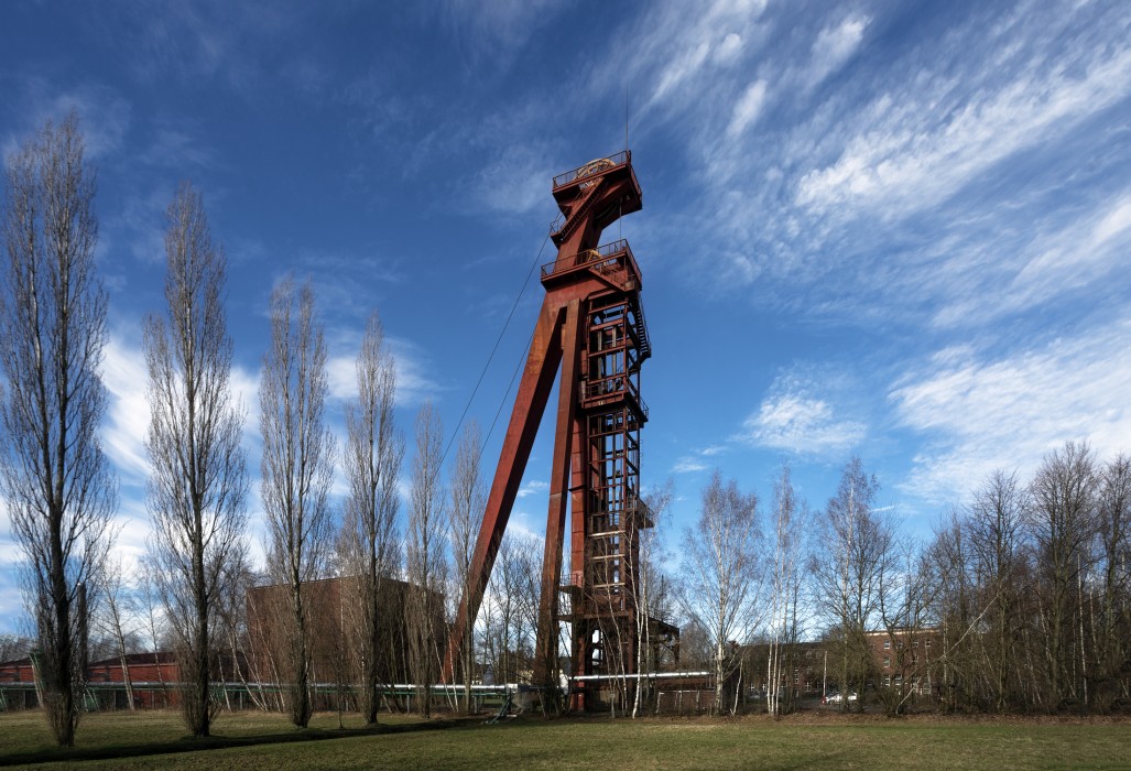 Industriedenkmal in Kamen: Förderturm der ehemaligen "Zeche Monopol", Kamen